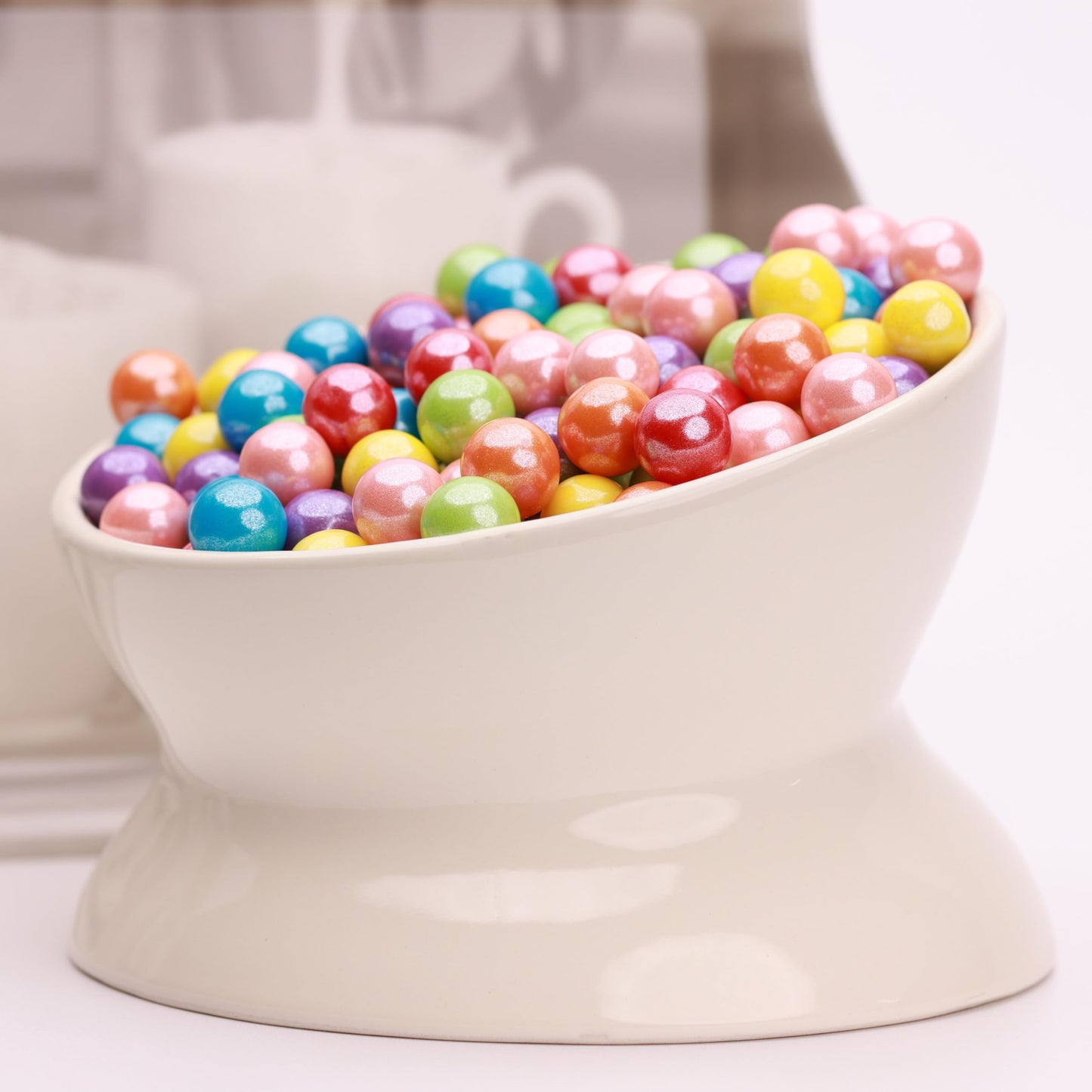 Shimmer Gumballs Pearl - Assorted Bubble Gum For Kids - Mix Fruit Flavored Gum 3.5 Oz Chewing Gum - Nostalgic Valentines Candy F