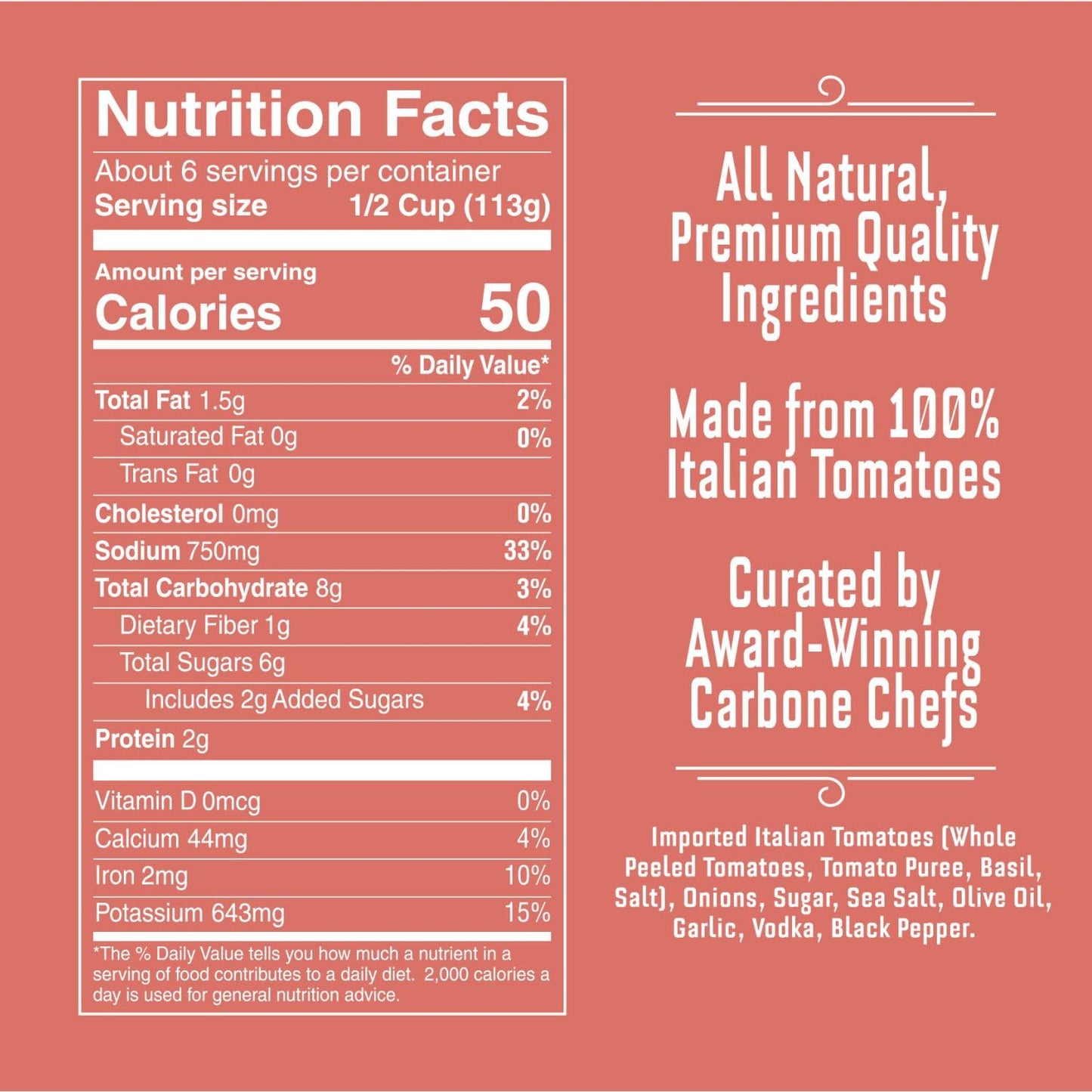Carbone Pasta Sauce, Classic spirit-inspired flavor, Vegetarian, Gluten Free, Low Carb, 24 Fl Oz (Pack of 2)