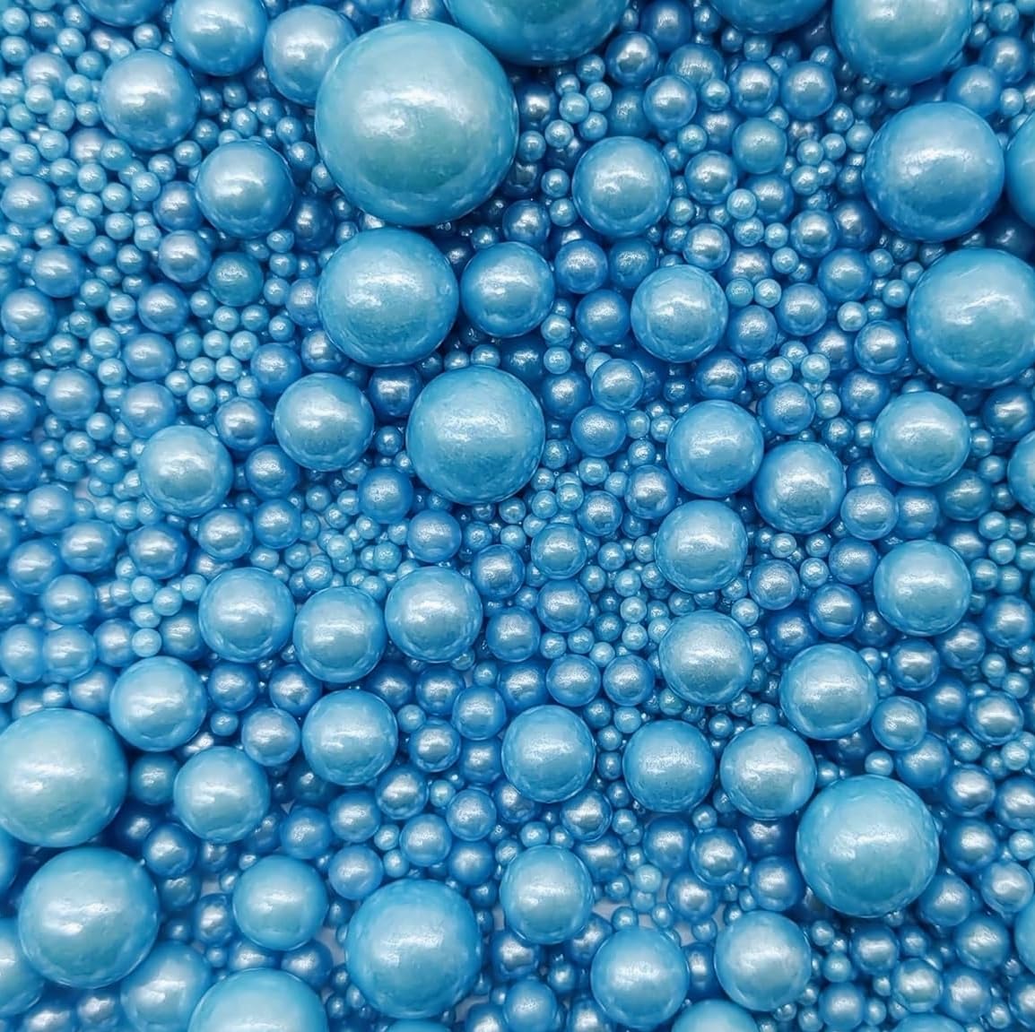 Edible Blue Sugar Pearls Sprinkles Candy Mix Size Pearls Cake Decorations Cupcake Toppers Cookie Decorating Perfect For Wedding