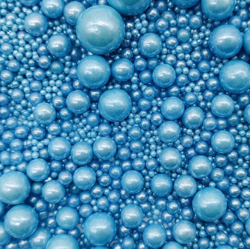 Edible Blue Sugar Pearls Sprinkles Candy Mix Size Pearls Cake Decorations Cupcake Toppers Cookie Decorating Perfect For Wedding