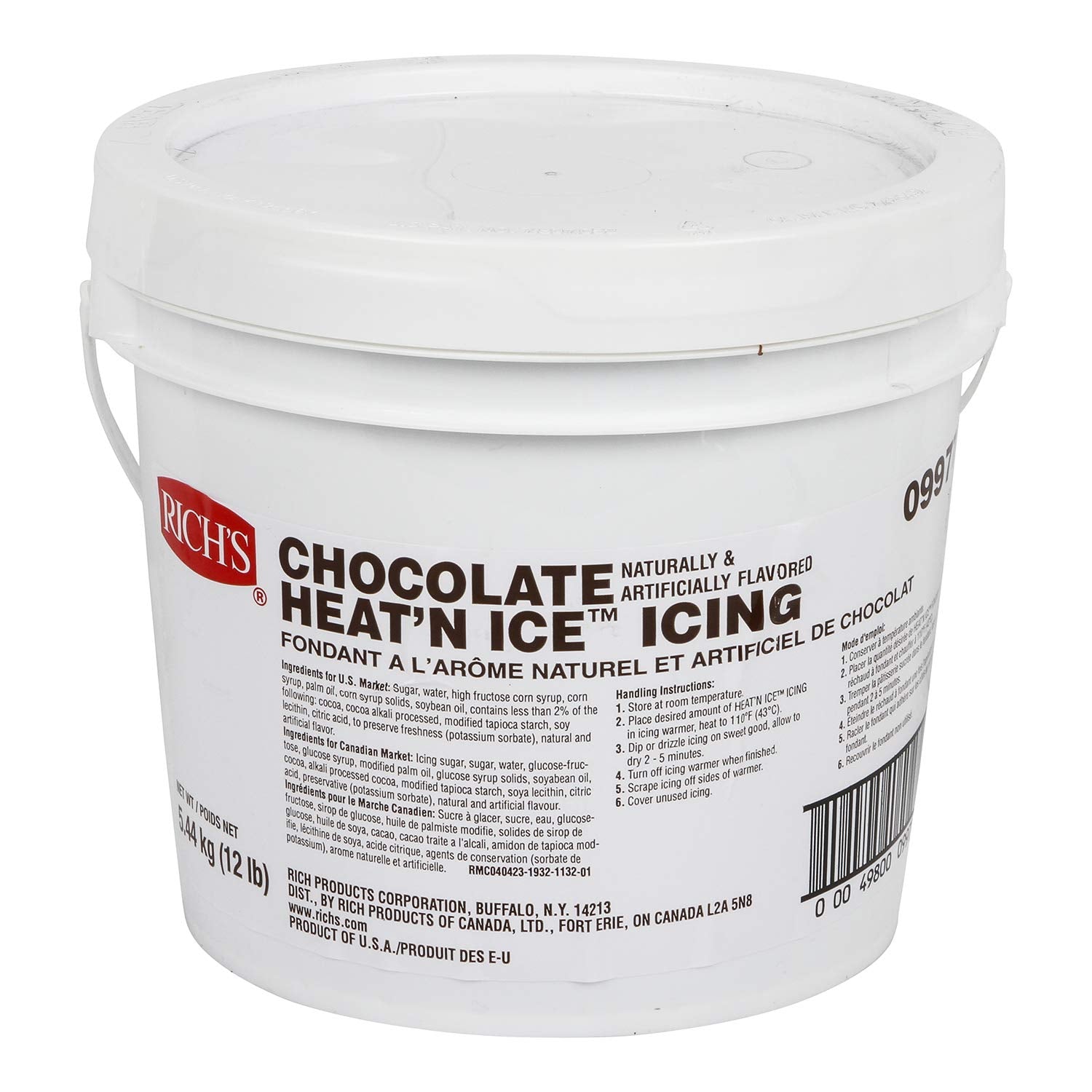 Rich'S Heat 'N Ice Icing For Donuts, Rolls & More, Chocolate, 192 Ounce