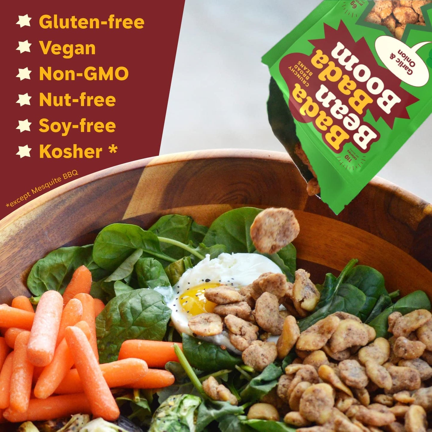 Bada Bean Bada Boom, Crunchy Roasted Broad Bean Snacks (Fava), High Protein, Vegan, Gluten-free - 110 Calorie Packs, Buffalo Win