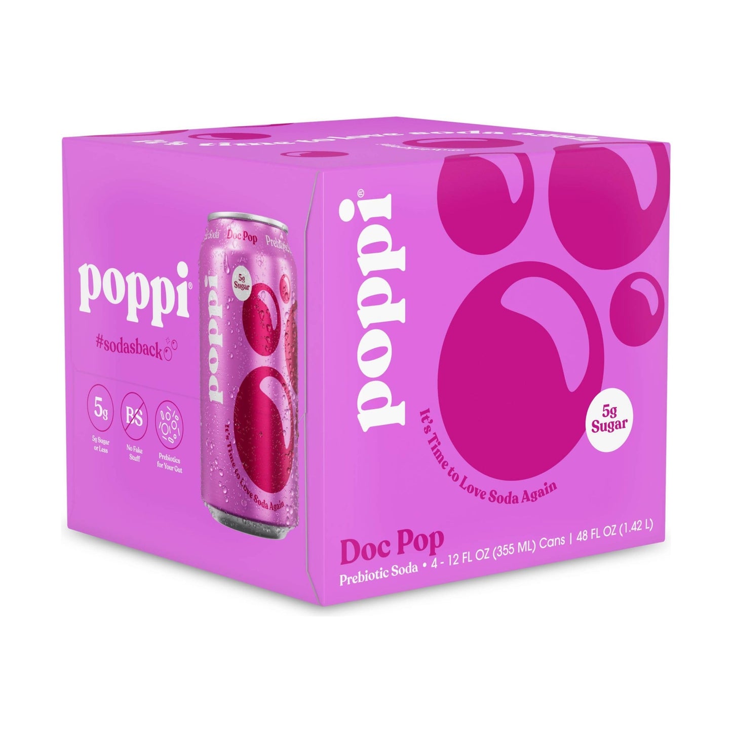poppi Doc Pop Prebiotic Soda, 4pk 12 Fl Oz each