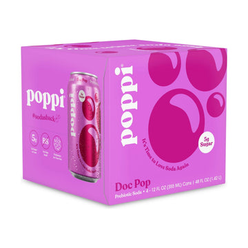 poppi Doc Pop Prebiotic Soda, 4pk 12 Fl Oz each