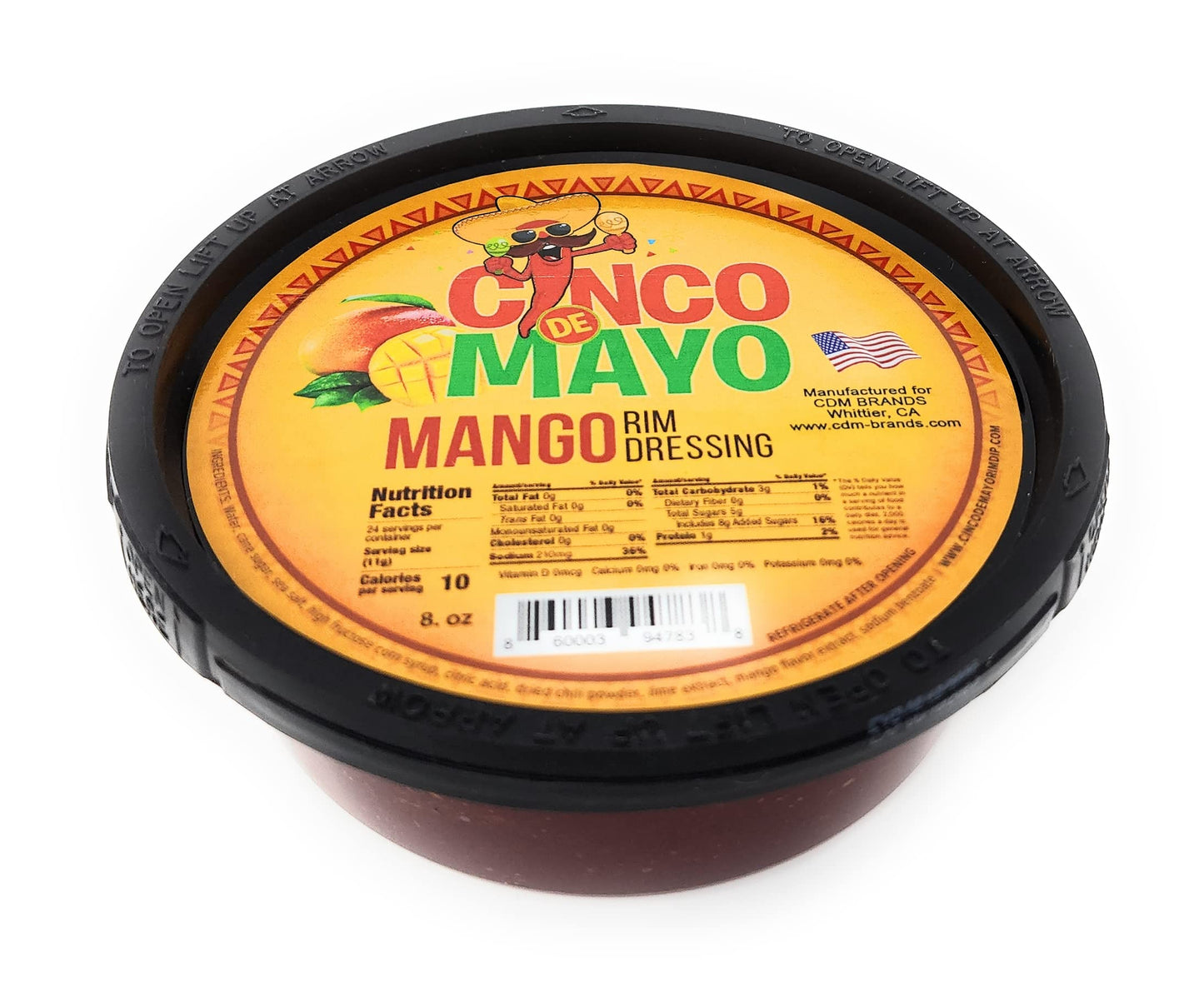 Cinco de Mayo Mango Rim Dip Cocktail Rim Dressing, 7.6 oz, Glass Container