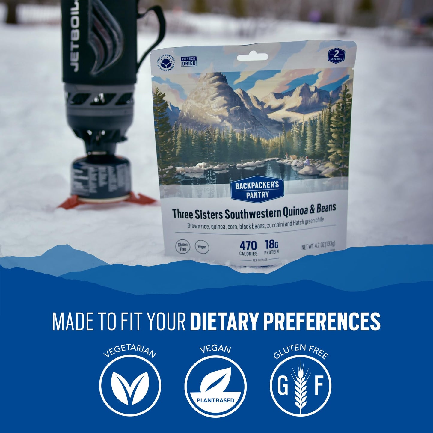 Backpackers Pantry Three Sisters Stew, 2 Servings Per Pouch (6 Count), Freeze Dried Food, 14 Grams Of Protein, Gluten Free, Vegan