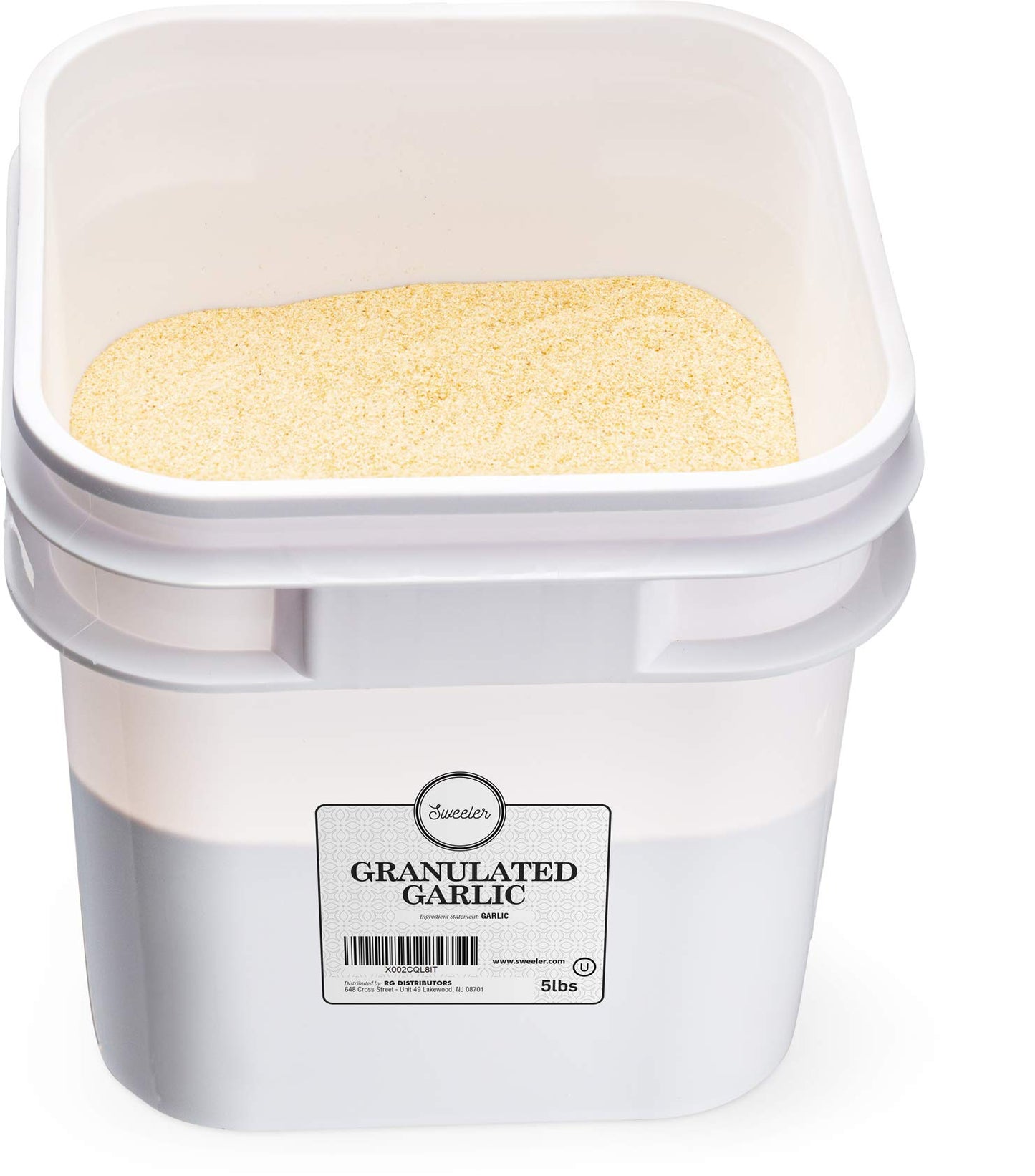 Sweeler, Bulk Granulated Garlic, Value Large Bucket Size For Food Service & Home Use, 5Lbs