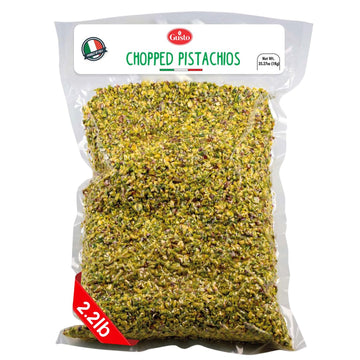 GUSTO ETNA Pistachios Chopped, 35.3 oz (1kg), Sicilian Raw Pistachio Crumbles, Cryo Sealed, Ice Cream Topping, Nuts, Product of 