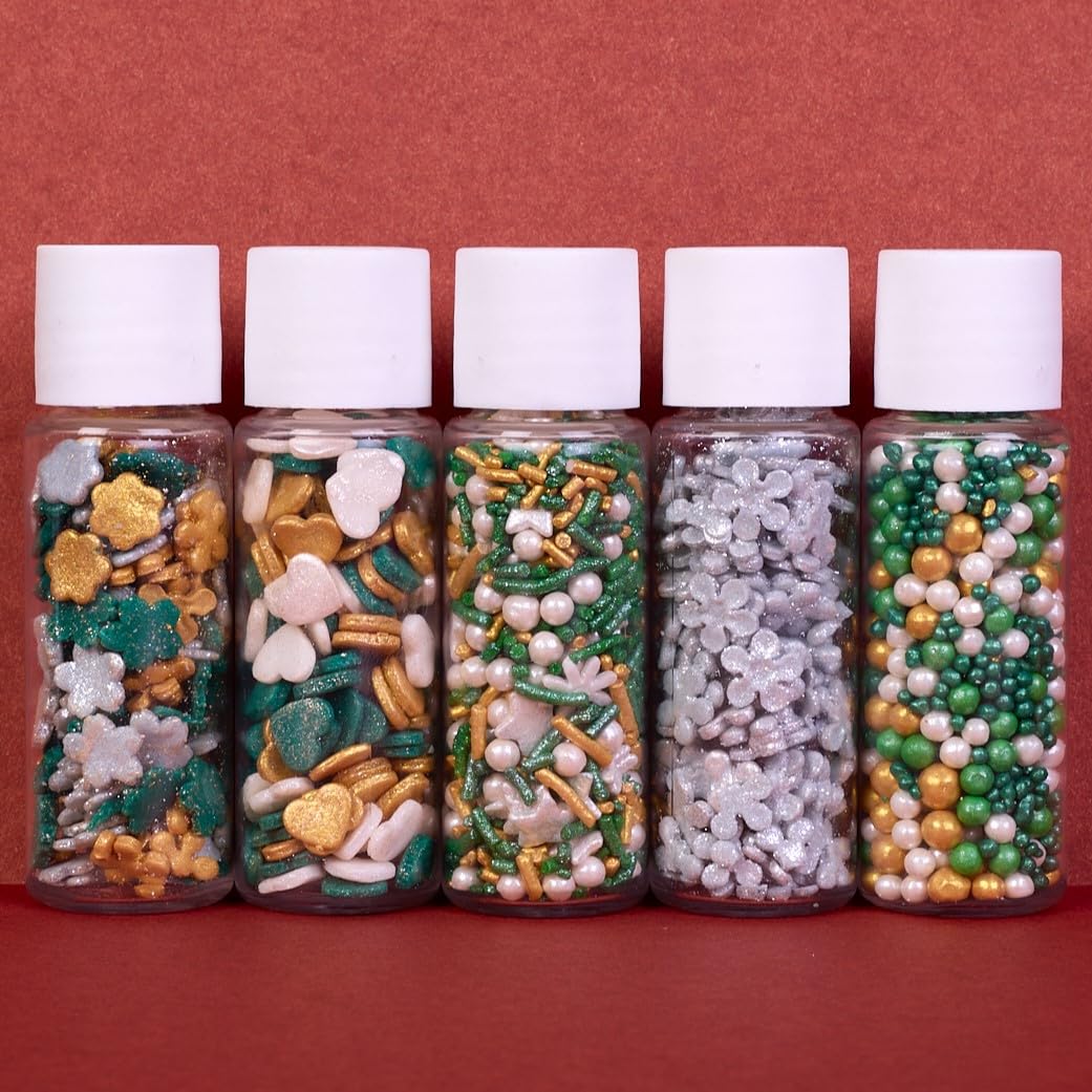 Confect Christmas Sprinkles - Multicolour Edible Decorations for Baking and Desserts