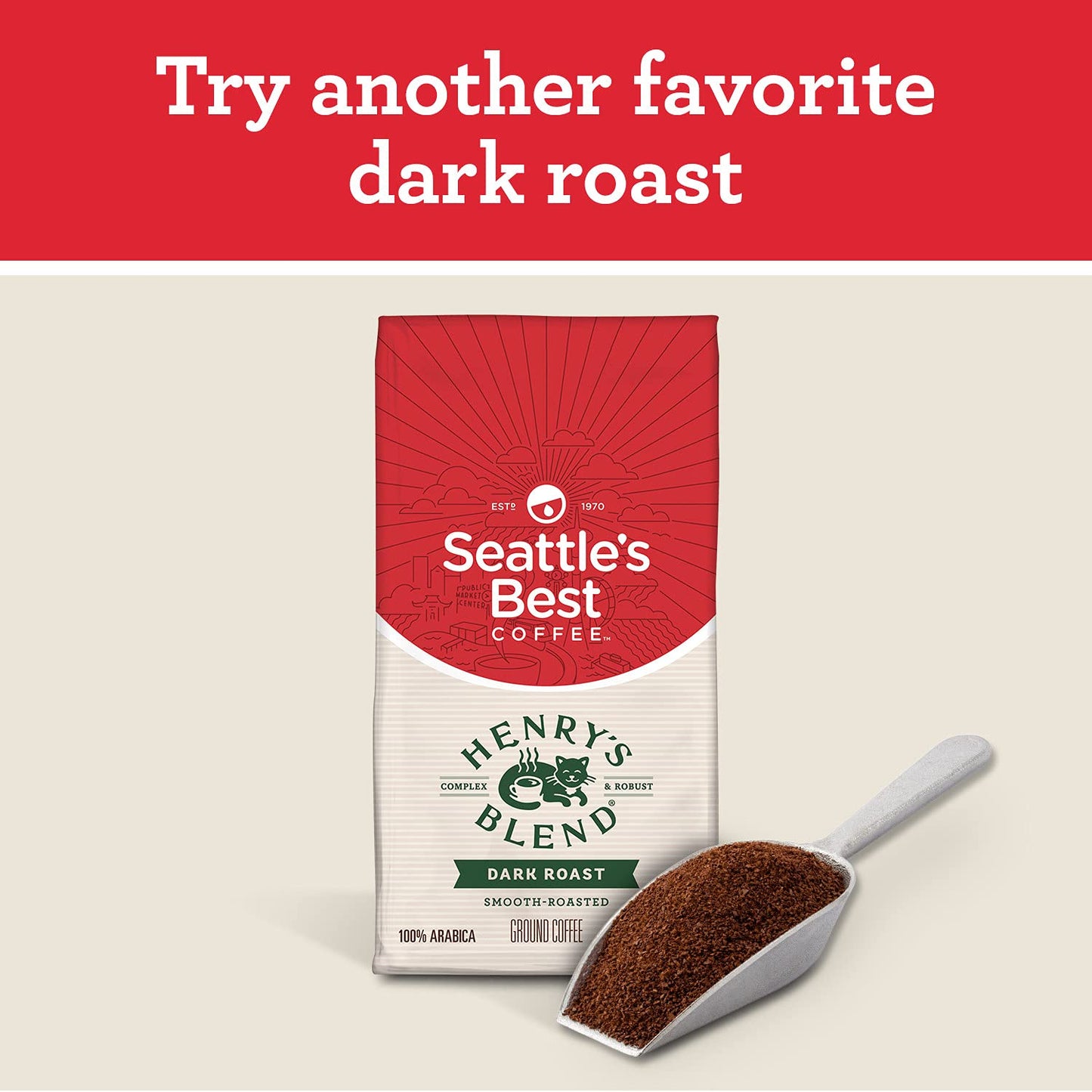 Seattle’S Best Coffee, Dark Roast Ground Coffee, Post Alley, 100% Arabica, 3 Bags (12 Oz Each)
