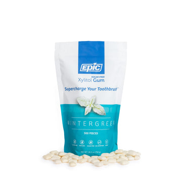 Epic Xylitol Chewing Gum - Sugar Free & Aspartame Free Chewing Gum Sweetened W/Xylitol For Dry Mouth & Gum Health (Wintergreen,