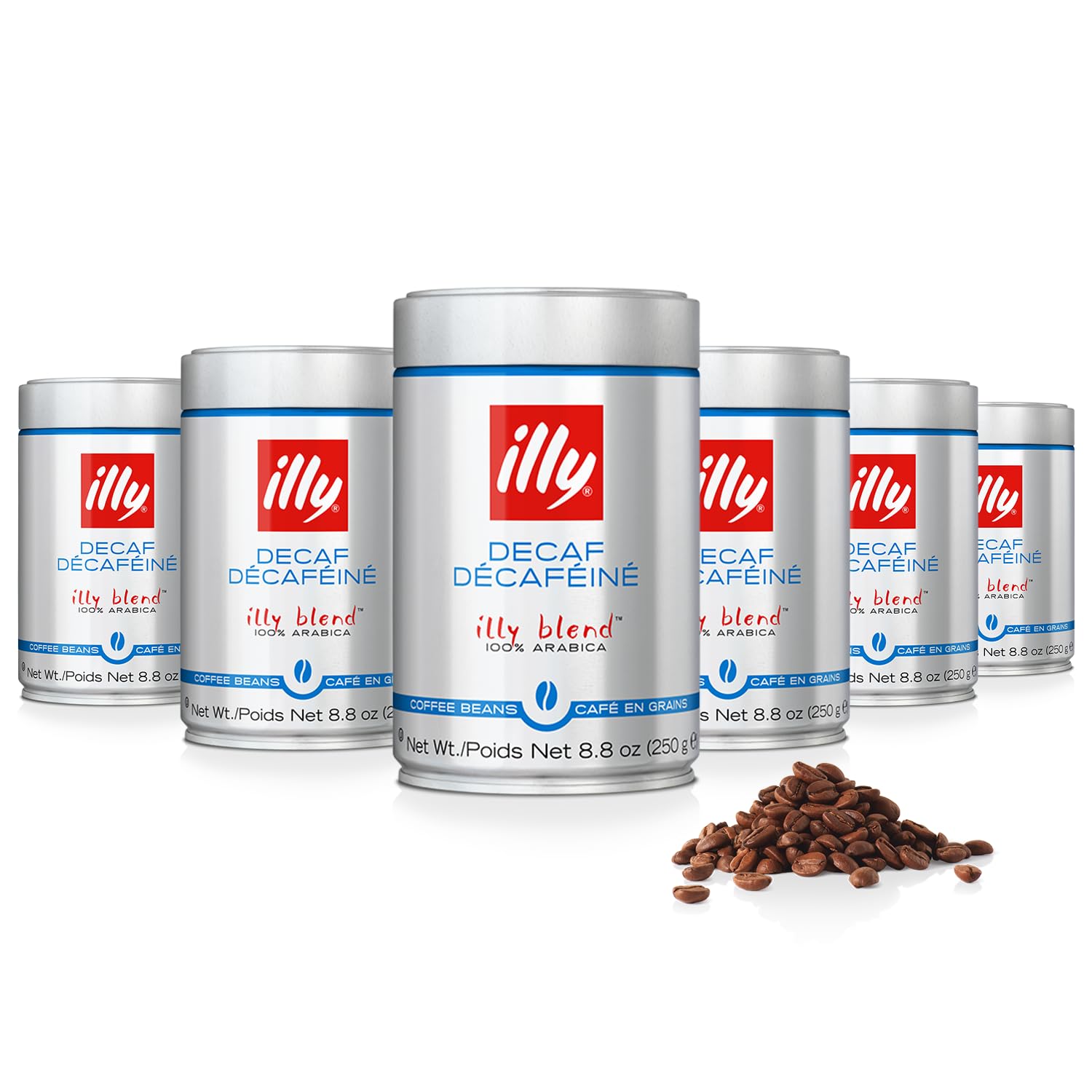 illy Whole Bean Coffee - Perfectly Roasted - Classico Decaf Roast - with Notes of Caramel, Toasted Bread & Chocolate - 100% Arab
