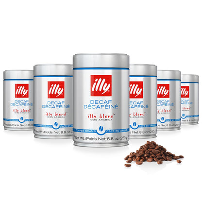 illy Whole Bean Coffee - Perfectly Roasted - Classico Decaf Roast - with Notes of Caramel, Toasted Bread & Chocolate - 100% Arab