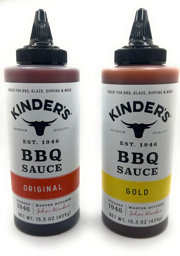 Kinders Marinades, BBQ, Dipping & Wing Sauces - 2 bottles (Original & Gold BBQ Variety)