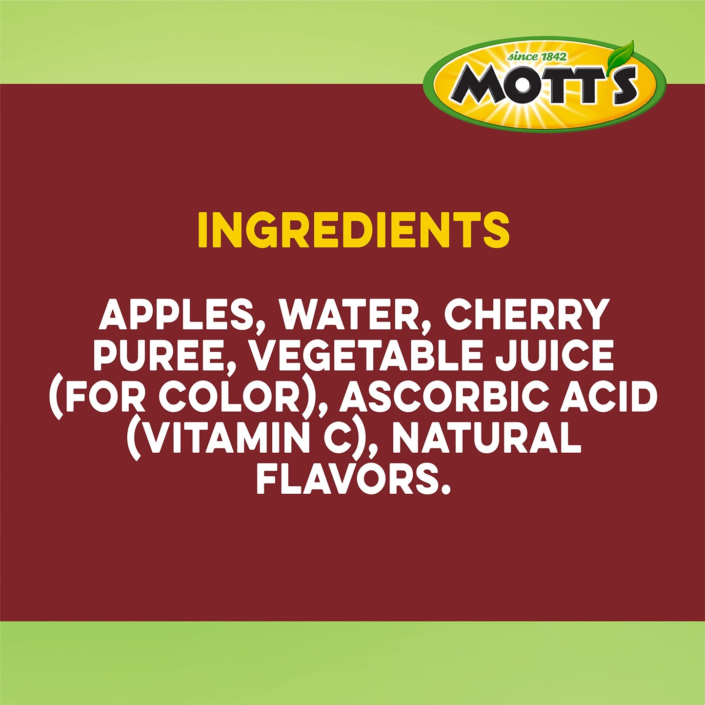 Mott's No Sugar Added Cherry Applesauce, 3.9 Oz Cups, 72 Count, Good Source of Vitamin C, No Artificial Flavors