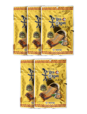 Korea Seasoned Dried Squid Snack ?????? (Soft 15g x 5)