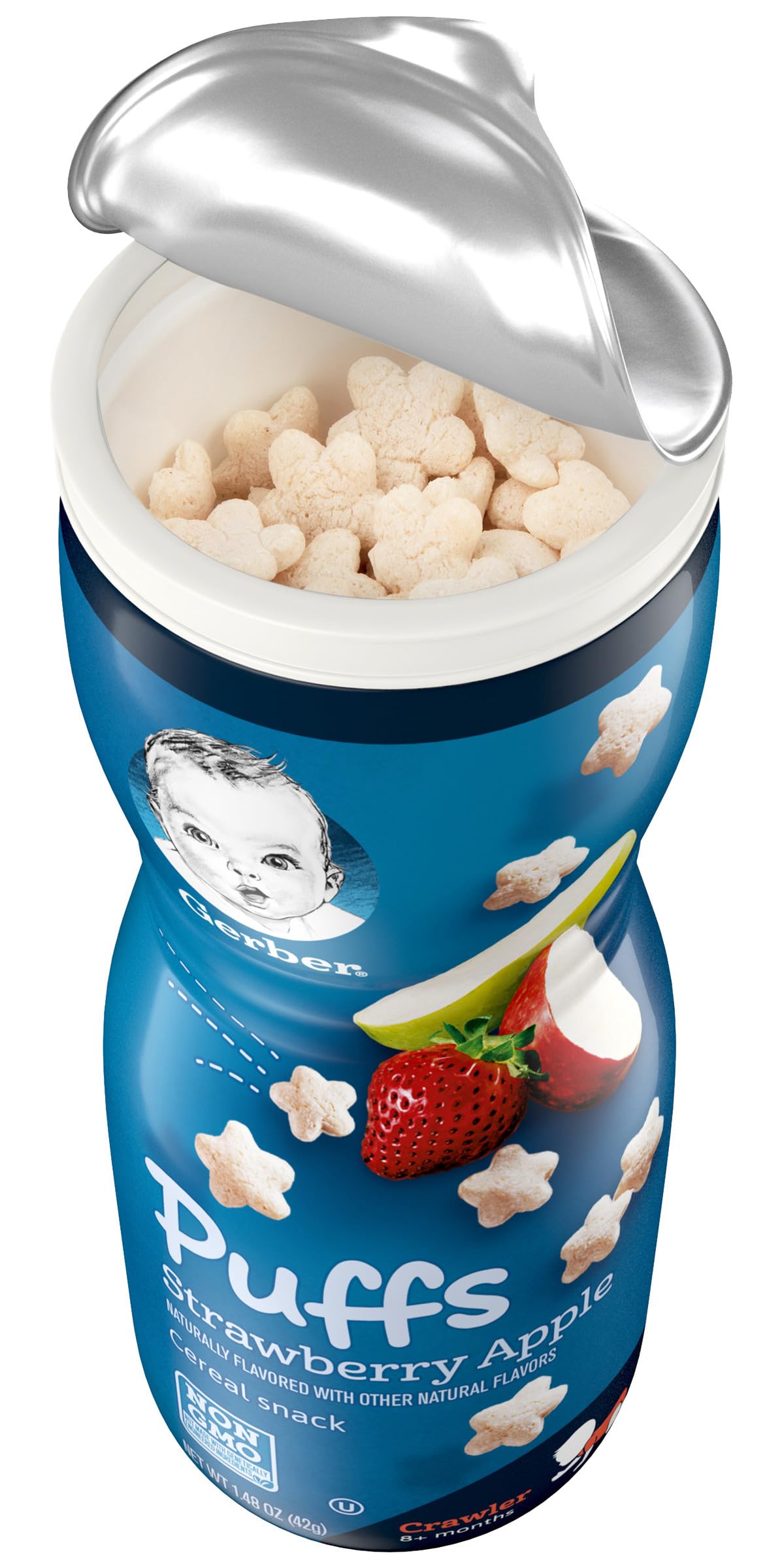 Gerber Puffs Variety Pack, 1 Strawberry Apple, 1 Blueberry, 1 Apple Cinnamon, 3 Ct