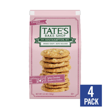Tate'S Bake Shop White Chocolate Raspberry Cookies, Limited Edition, 4-6.5 Oz Bags