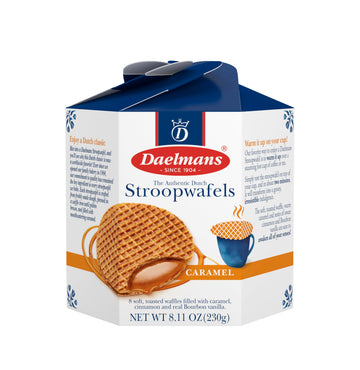 DAELMANS Stroopwafels, Dutch Waffles Soft Toasted, Caramel, Office Snack, Kosher Dairy, Authentic Made In Holland, 8 Stroopwafel