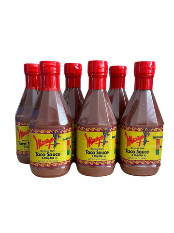 The Stocked Pantry Macayos Taco Sauce & Chip Dip, Mexican Style, 16 oz, Medium, (Pack of 6)