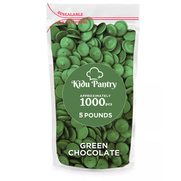 Kidu Pantry Melting Chocolate Wafers Bulk In Resealable Bag (Dark Green, 5 Pound)