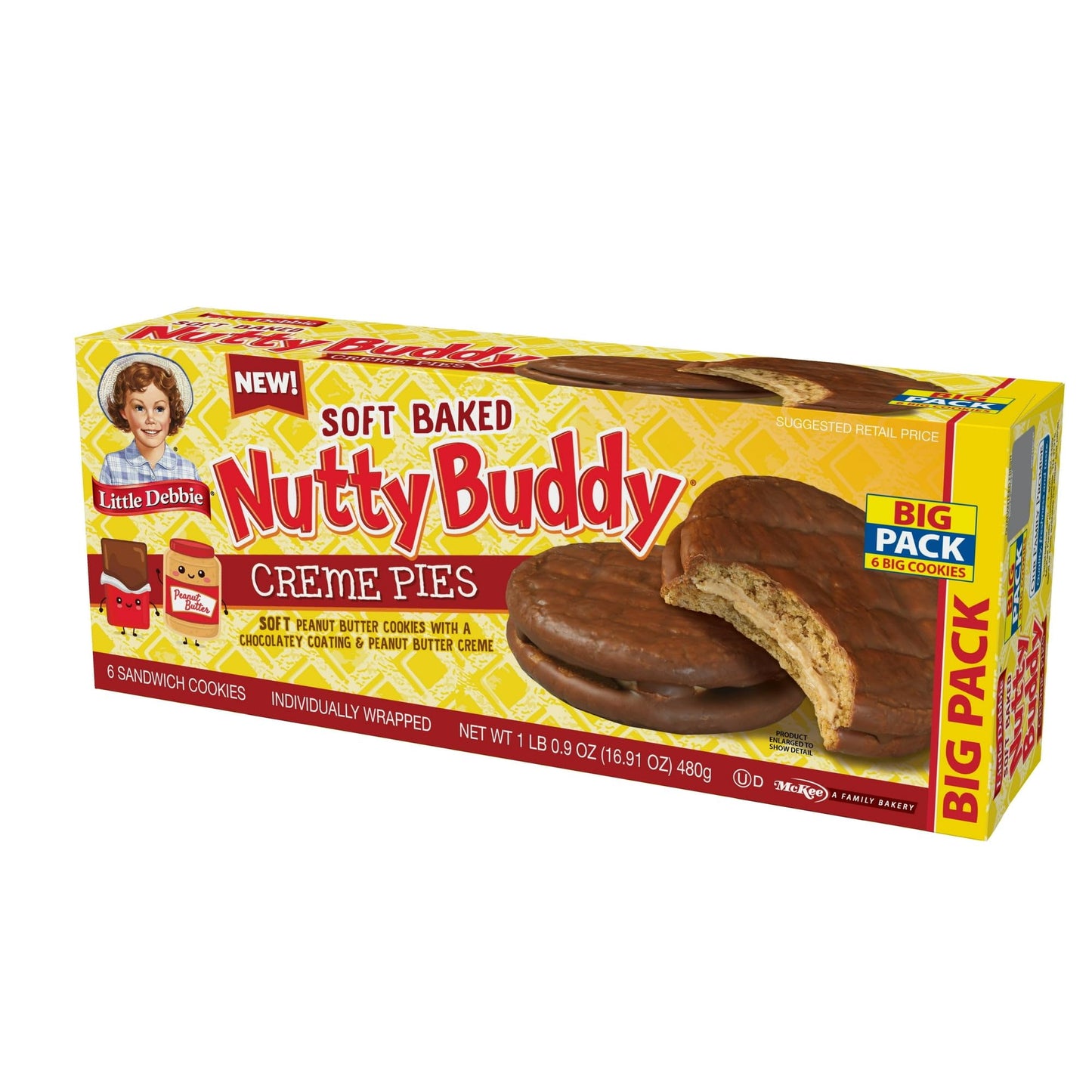 Little Debbie Big Pack Soft Baked Nutty Buddy Creme Pies, 3 Boxes