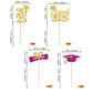 YCTHUNFISH Graduation Cupcake Toppers, 24 Pack, Glitter 2025, Diploma & Grad Cap Picks, Gold Purple, Ideal for 2025 Graduation Party Decor