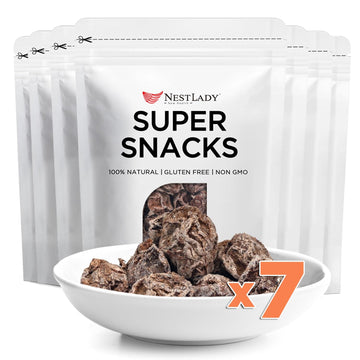 NESTLADY Sweet And Sour Dried Plum 60g (7 Packs, 420g in Total)- 100% Natural, Sweet and Sour, Healthy Snacks, Resealable Bag, P