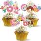 48Pcs Donut Birthday Party Supplies Donut Grow Up Cupcake Toppers, Donut Theme Party Cake Decorations, Doughnut Happy Birthday C