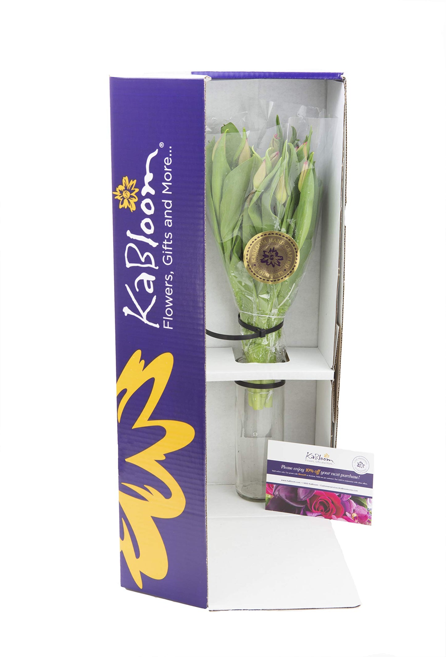 Kabloom Flowers - Valentine Collection - Bouquet Of Fresh Pink Tulips With Vase (Farm-Fresh, Cut-To-Order And Homegrown In The Usa). Gift For Birthday,Valentine, Mother’S Day Fresh Flowers