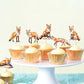Cyodoos 24Pcs Fox Cupcake Toppers Selected Jungle Themed Children Party Birthday And Baby Shower Cake Decorations