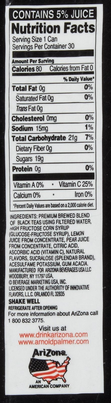 Arnold Palmer Half Ice Tea/Lemonade, 11.5 oz, Pack of 30, Yellow, Model 613008725914