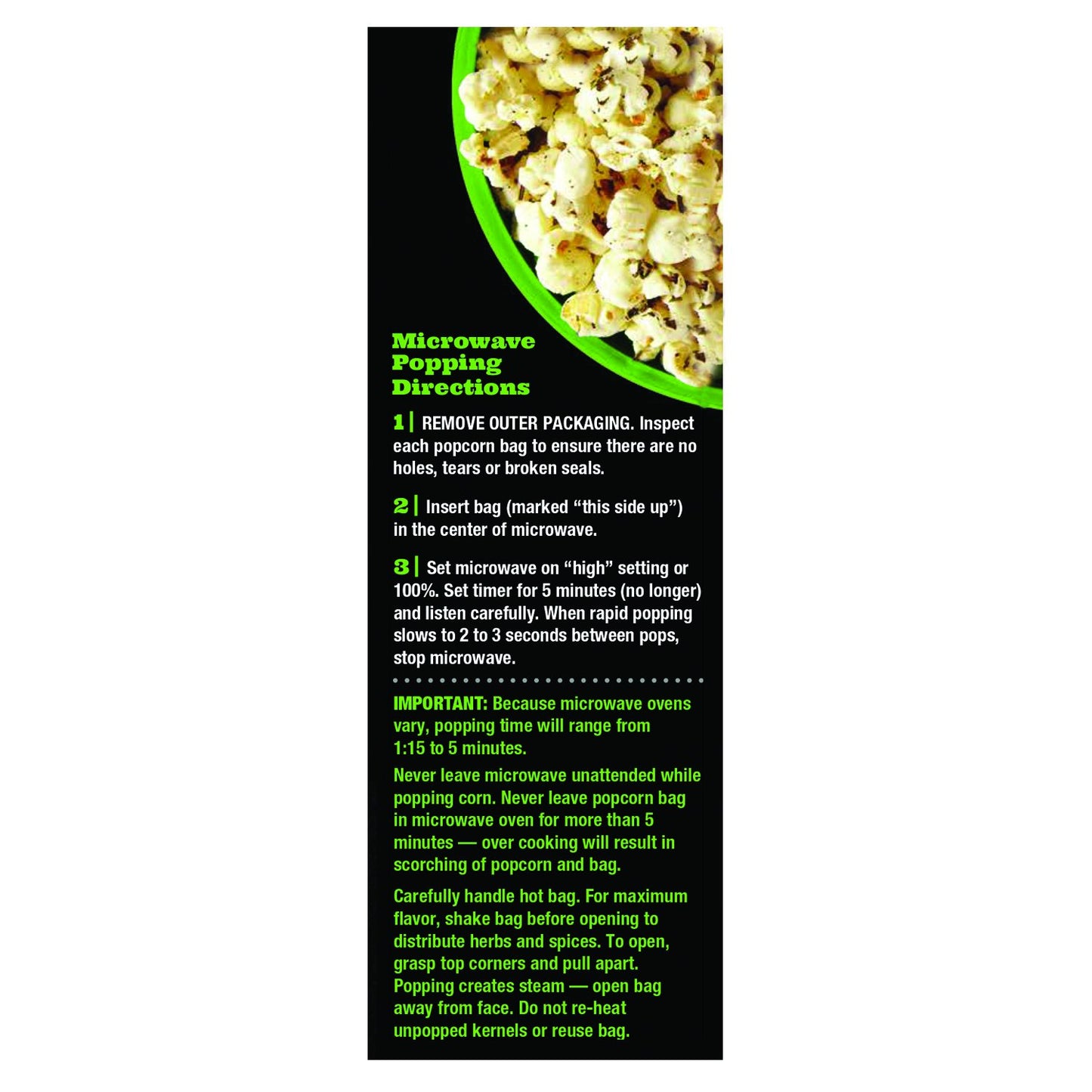 Natures Crush Natural Microwave Popcorn, Aromatic Herb Blend - Rosemary Basil Garlic, Gourmet Crushed Herbs And Spices (1 Box)