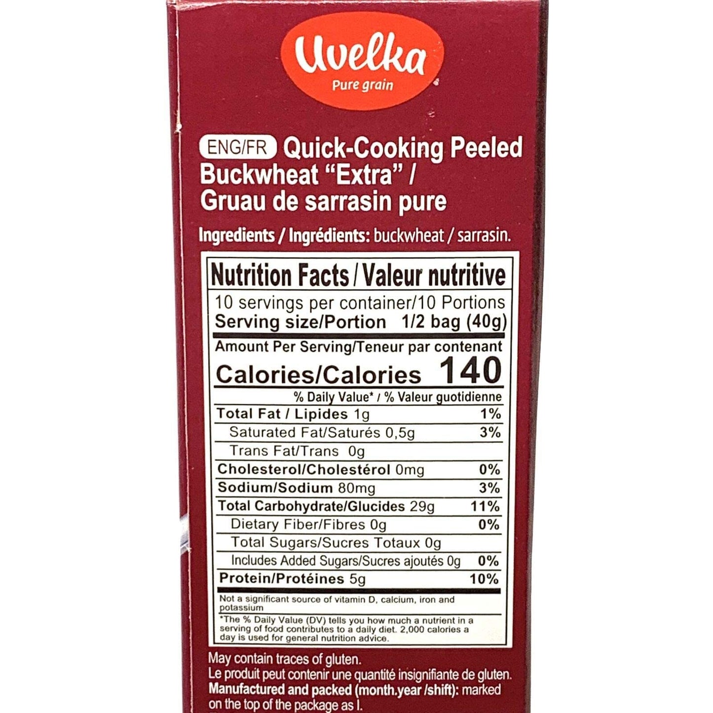 Uvelka Kasha Buckwheat Boil In Bag - 5X80Gr (14Oz), Pack Of 3, Organic Food