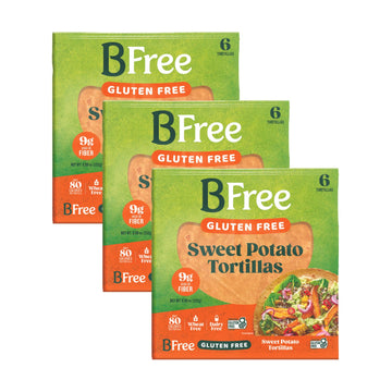 BFree Gluten Free Sweet Potato Tortilla Wraps, 8.89 OZ - 6 Tortillas (Pack of 3)