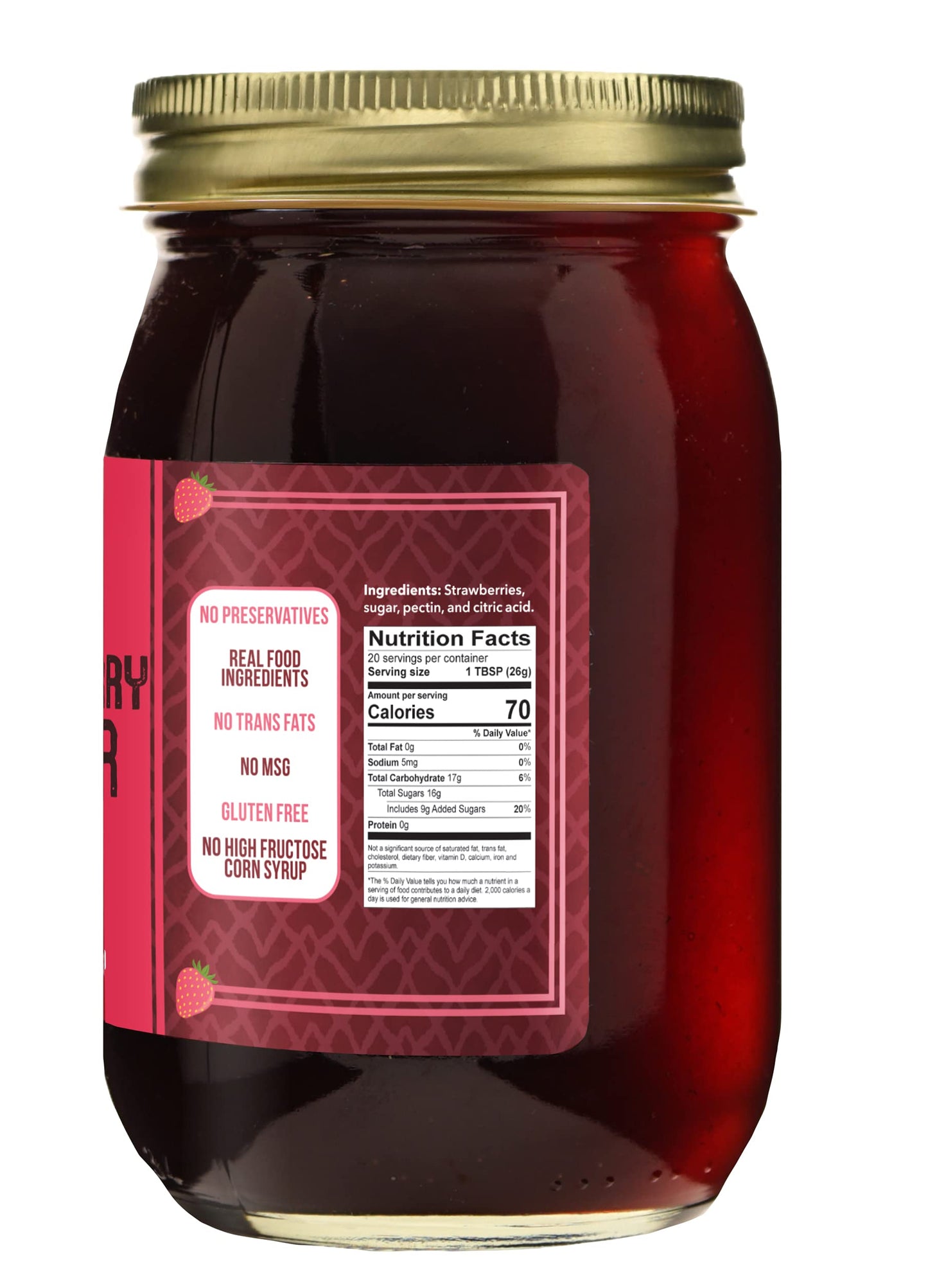 Green Jay Gourmet Strawberry Butter - All-Natural, Gluten-Free Fruit Spread - Strawberry Spread With Fresh Strawberries- Gourmet