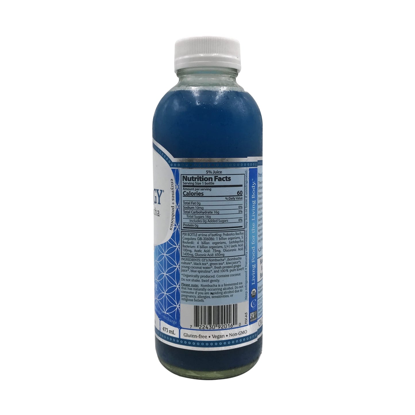 SYNERGY The Real Kombucha - Sacred Life - 16 fl oz Bottle - Raw Probiotic Drink for Gut Health and Immune Support