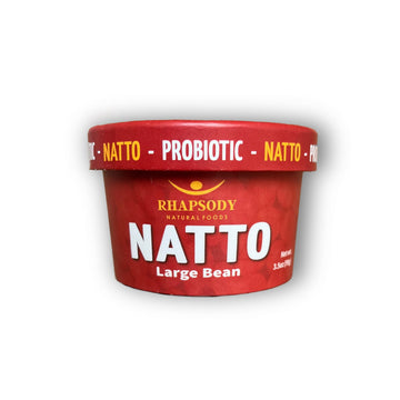 Rhapsody Natural Foods, Large Bean Natto, Made In Vermont, Fermented Probiotic Superfood, 3.5 Oz (100G) - Case Of 12 (42Oz)