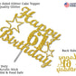 61 Birthday Cake Topper Gold Glitter, Party Decoration Ideas, Premium Quality, Sturdy Doubled Sided Glitter, Acrylic Stick. Made