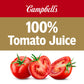 Campbells 100% Tomato Juice, 46 Fl Oz Can, Pack of 1