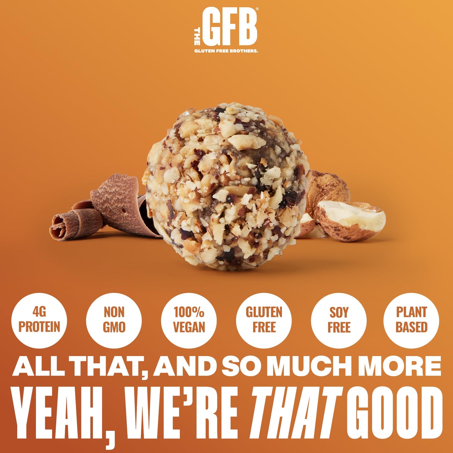 The Gluten Free Brothers Dark Chocolate Hazelnut Bites - Grain Free Protein Balls - Non Gmo, Soy Free, Vegan - Paleo Friendly Sn