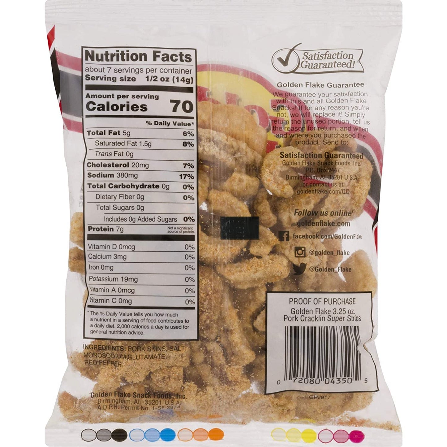 Golden Flake Super  lin Strip with Red Pepper Seasoning, 3.25 oz (Pack of 4)