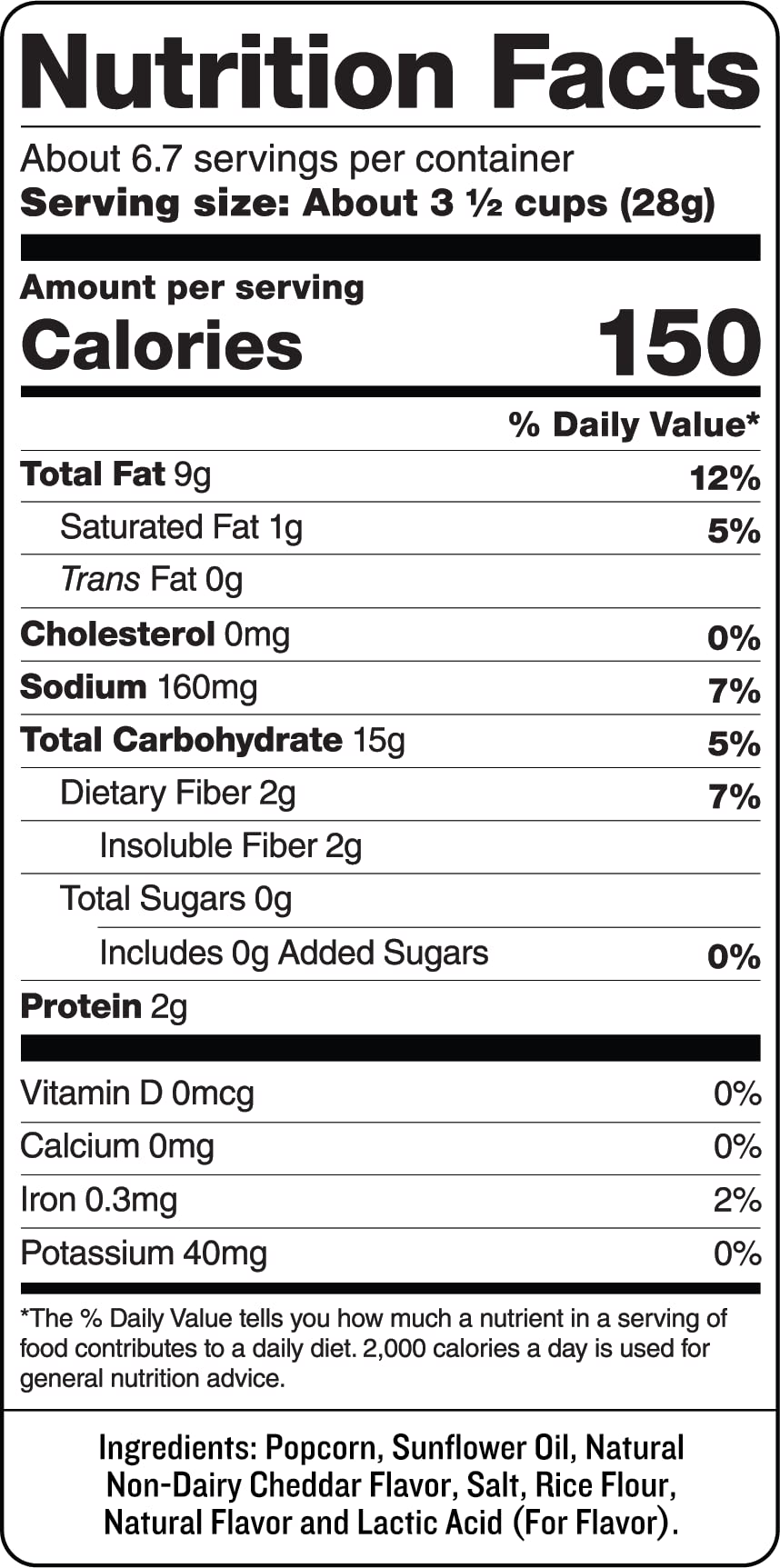 Skinnypop White Cheddar Popcorn, Popped Popcorn, 6.7 Oz. Sharing Sized Bag, Non Gmo, Dairy Free, Gluten Free, Healthy Snacks For