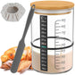 OKYMOTOR Sourdough Bread Starter Kit with 34 oz Jar, Thermometer Strips, and Breathable Covers - Brown