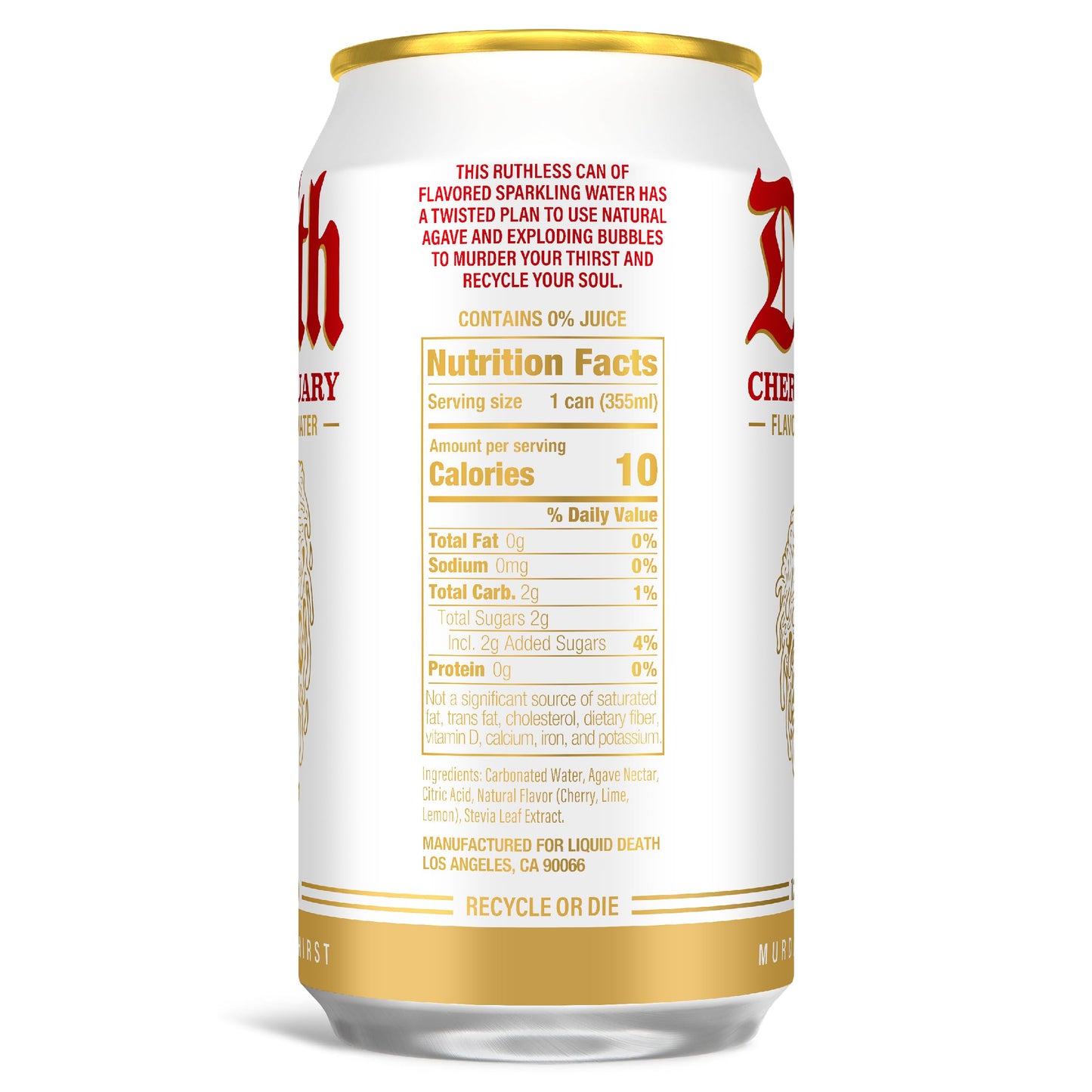 Liquid Death Cherry Obituary Soda-Flavored Sparkling Water, 12-Pack (12oz Cans), Low Sugar, No Artificial Sweeteners