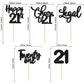 30 Pack Happy 21St Birthday Cupcake Toppers Black Glitter 21 Fabulous Cheers To 21 Years Old Birthday Cupcake Picks For Happy 21