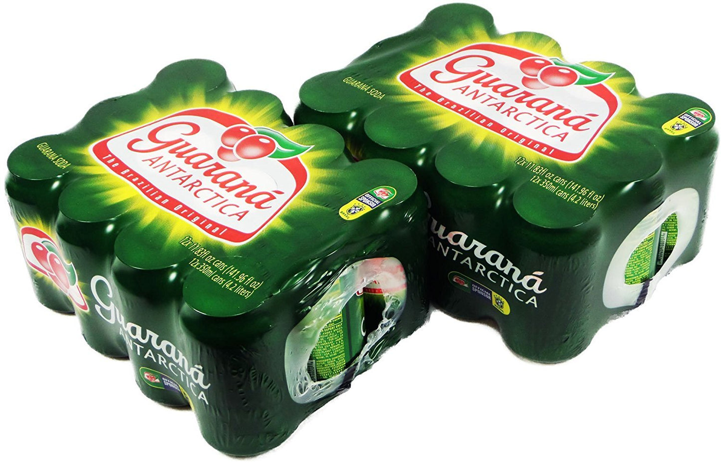 Brex America Guarana Antarctica Soft Drink - Pack of 24, 350ml (11.83 Fl Oz) - Caramel Flavor