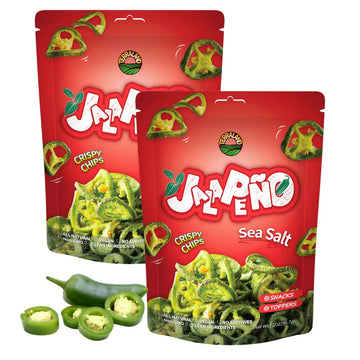 Terraland Jalapeo Crispy Chips -Sea Salt, Crispy & Crunch, Vegan, Idea for Snacking or Pairing with Sandwiches and Dips 2oz Bag 