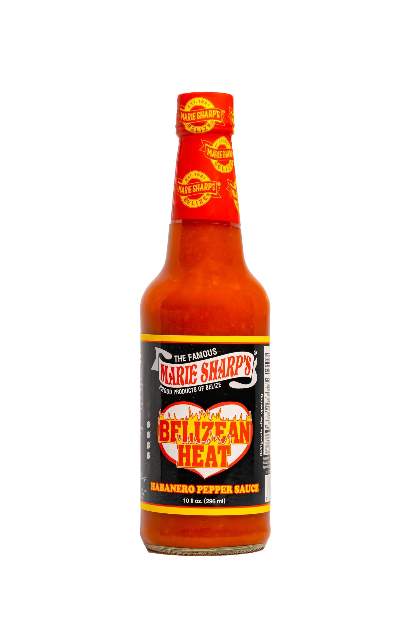 Marie Sharps Belizean Heat Habanero Pepper Sauce, 10 oz | Extra Hot Gourmet Hot Sauce from Belize | All-Natural, No Artificial P