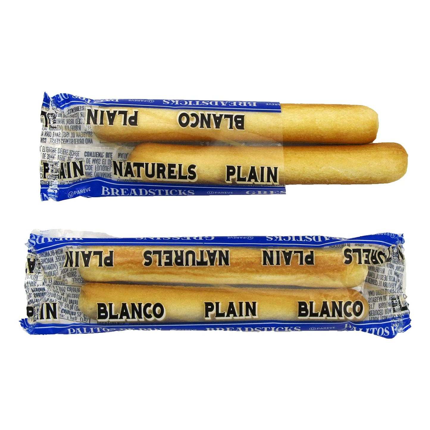Clown Global Brands Plain Breadsticks | 50-Count Case | Two Breadsticks per Individually Wrapped Pack | No Additives or Preserva